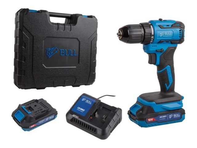 Дрель-шуруповерт АКБ BULL SR 1804 бесщеточный Импульс 18 В