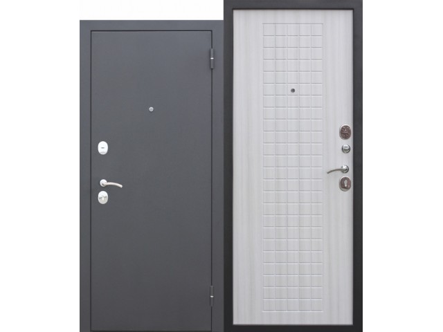 Дверь входная металлическая Гарда Муар 8 мм (6 см) белый ясень 860х2050 левая