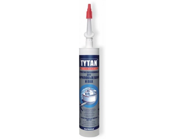 Герметик TYTAN Professiоnal силиконовый для акриловых ванн и ПВХ белый 310 мл
