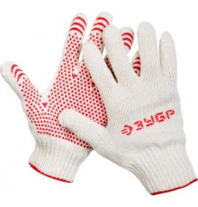 Перчатки трикотажные 7 класс с защитой от скольжения размер S-M Мастер Зубр