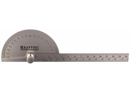 Транспортир 145 мм с линейкой из нержавеющей стали чехол Kraftool