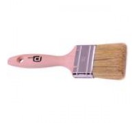 Кисть плоская  40 мм, натуральная щетина белая, неокрашенная деревян ручка, Профи, TOOLBERG (Лакра)