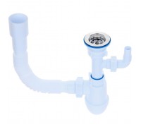 Сифон для раковины с гибкой трубой AQUANT B1025 1 1/2х40/50мм с отводом для стиральной машины