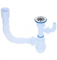 Сифон для раковины с гибкой трубой AQUANT B1025 1 1/2х40/50мм с отводом для стиральной машины