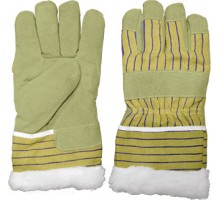 Перчатки рабочие кожаные (спилковые), с мехом (3518)