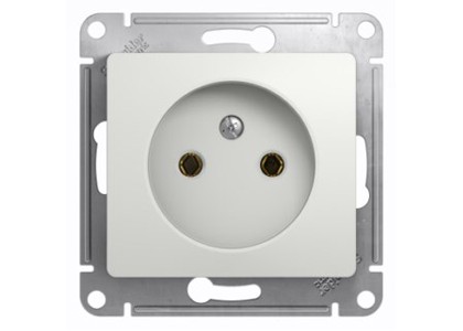 Розетка с/п 1-местная 2K без рамки Glossa белая GL000141