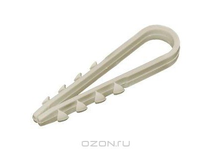 Дюбель-хомут 11-18мм для кабеля нейлон белый (100шт)