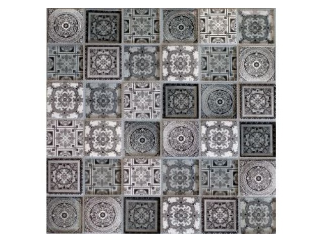 ДЕКОР CARPET GRAY мозаика камень со стеклом чип 48х48х8мм лист 300х300мм на сетке(10шт/кор)