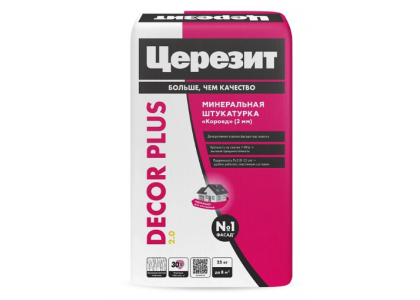 Штукатурка Церезит DekorPlus Короед 25 кг фасадная (2 мм)