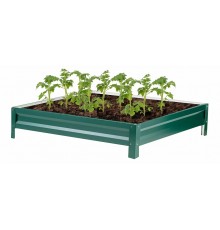 Грядка металлическая с ребром 2х1х0,15м Зеленая