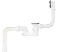 Сифон для ванны с выпуском и переливом AQUANT V655-25-MR 1 1/2х40мм  металл решетка 40х40/50мм