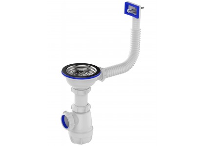 Сифон для раковины с выпуском и переливом AQUANT B0145-29-MR 3 1/2 х40мм