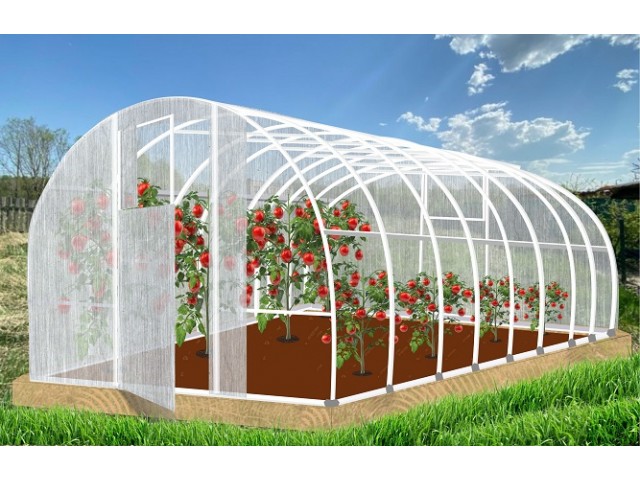 Теплица Кормилица 4х3х2,1м Суперусиленная, окрашенная, 2 двери