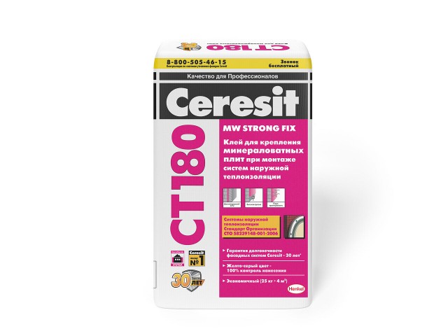 Ceresit Клеевая смесь СT 180 25 кг для крепления минералов.плит(48)