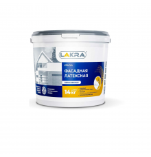 Краска ВД фасадная латексная Лакра Белоснежная Л-С 14 кг