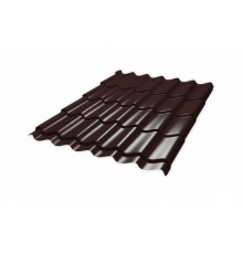 Металлочерепица Супермонтеррей (8017) шоколад 1,55*1,18м 0,45мм 