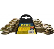 Набор ключей рожковых, 8-24 мм, Cr-V, 8 шт., желтый цинк, Dexx