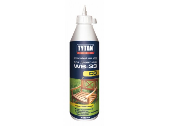 Клей TYTAN Professional ПВА D3 для древесины 500 г прозр