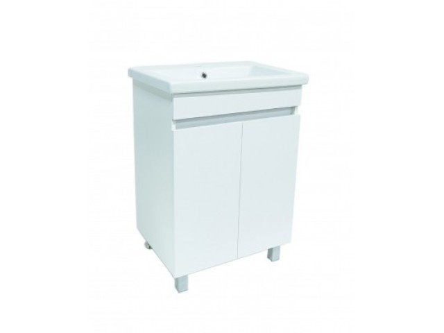 Тумба 50 Стандарт белый лак с умывальником 50 COMO 1 Cersanit (комплект)