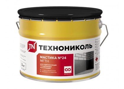 Мастика гидроизоляционная ТехноНиколь №24 МГТН ведро 3кг ( t от-20 до+30 ) (упак 4шт)