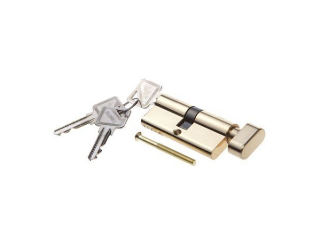 Ключевой цилиндр PALIDORE С 7023 РВ 70мм, 5 ключей, ключ/завертка золото