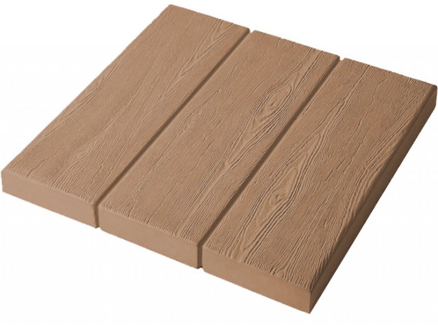 Тротуарная плитка Три доски коричневая 300х300х30 мм