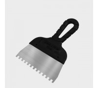 Шпатель зубчатый нержавеющий 250 мм, зуб 4 х 4 мм, DECOR