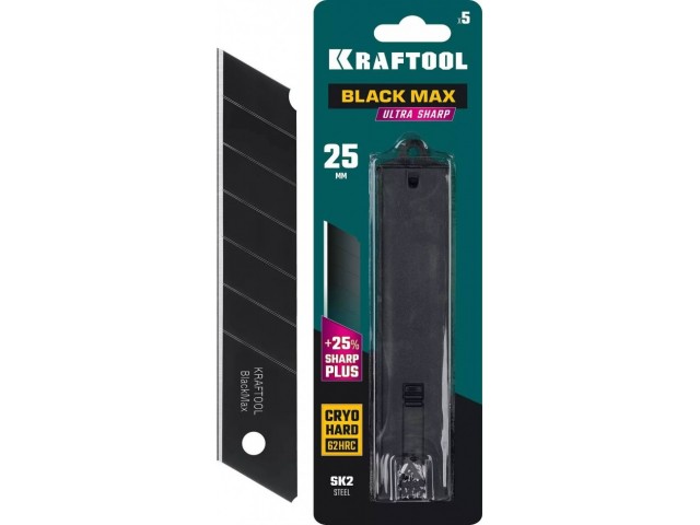 Лезвия  25 мм, сменные сегментированные, 5 шт, Kraftool Black Max