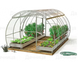 Теплица Дачница 6х2,7х2,04м Комфорт с открывающейся крышей, оцинкованная, 2 двери