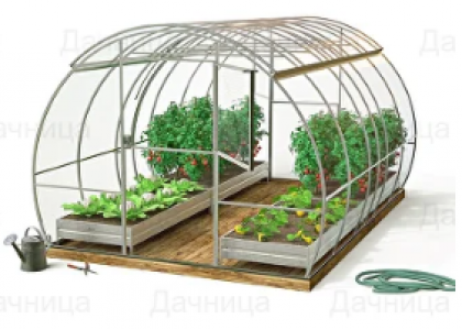 Теплица Дачница 6х2,7х2,04м Комфорт с открывающейся крышей, оцинкованная, 2 двери