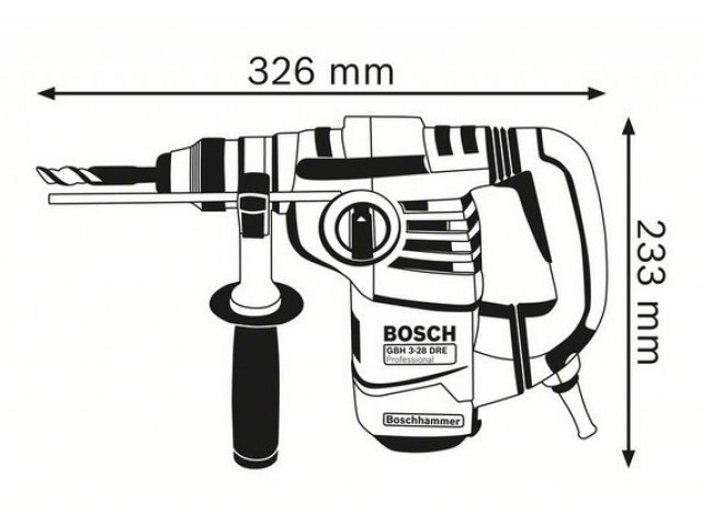 Перфоратор SDS-plus Bosch GBH3-28DRE, 3 реж, 3,1 Дж, 4-28 мм, AVS, 800 Вт, кейс