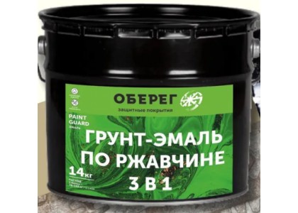 Грунт-эмаль PaintGuard по ржавчине алкидная 3 в 1 красный 14 кг
