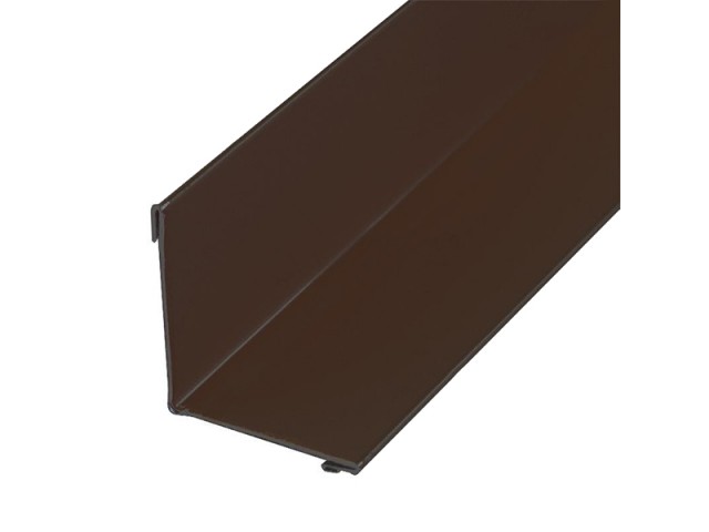 Планка угла внутреннего 75*75*2000 (8017) шоколад 0,4 мм