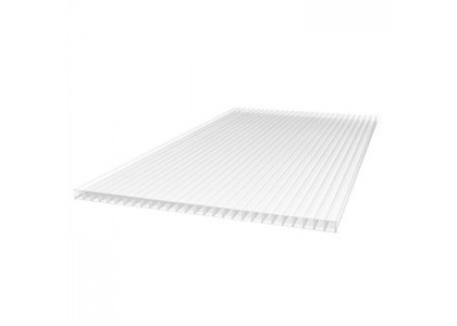 Сотовый поликарбонат 4мм 2,1х6м прозрачный Экстра (0,43кг/м2) 5,42кг красный скотч