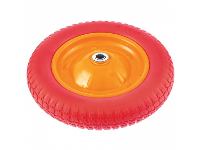 Колесо для тачки полиуретановое 3.0/8 длина оси 90 мм, подшипник 20 мм,Palisad