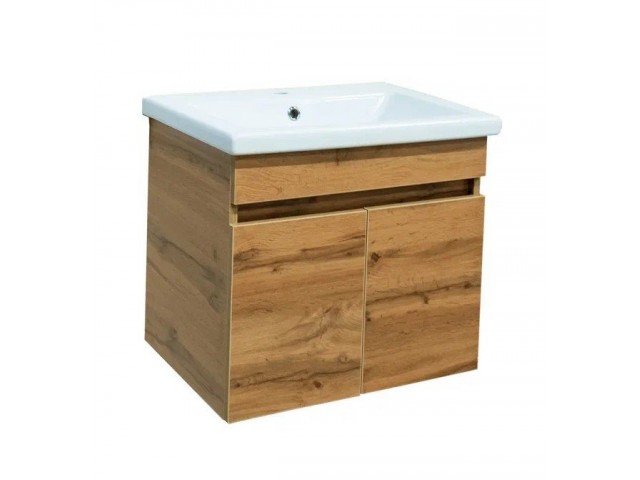 Тумба  50 КРИТ подвесная Терра Ясень с умывальником 50 COMO 1 отверстие Cersanit (комплект)
