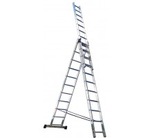 Лестница 3-х-секционная, 3 х 8 ступеней, алюминиевая, Perilla