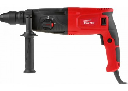 Перфоратор Wortex RH 2629 4 режима, 3 Дж, 26 мм, 2 зубила, 3 сверла, 800 Вт,  кейс, SDS-plus