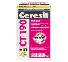 Клей для минераловатных плит Ceresit CT 190, 25 кг