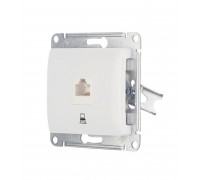 Розетка компьютерная c/п ИНФ 1RJ 45 категория 5е Glossa белый без рамки GSL000181