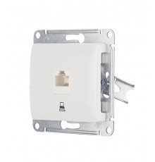 Розетка компьютерная c/п ИНФ 1RJ 45 категория 5е Glossa белый без рамки GSL000181