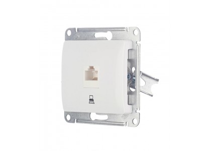 Розетка компьютерная c/п ИНФ 1RJ 45 категория 5е Glossa белый без рамки GSL000181