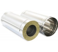Труба-сэндвич дымовая дымоходная d150/200 L500 0,5мм нерж/нерж (AISI 430)