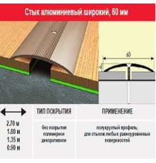 Широкий стык 60 мм 1,8 дуб медовый