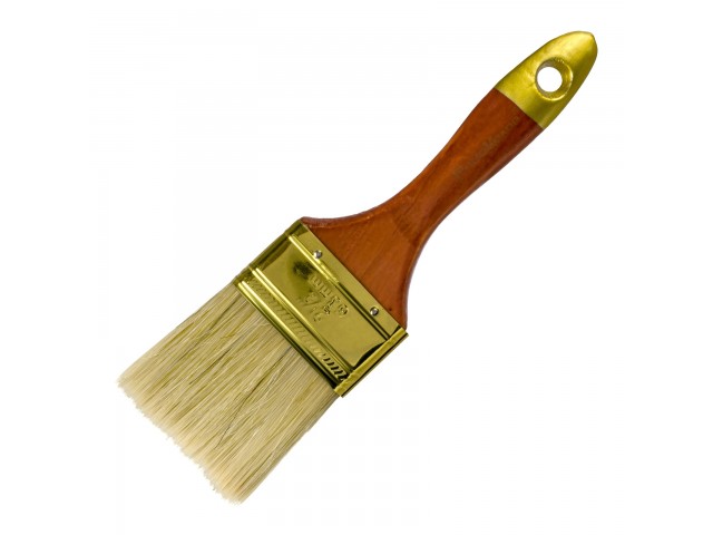Кисть плоская  63 мм (2,5) натуральная щетина, деревянная ручка, ПРОФИ, RemoColor