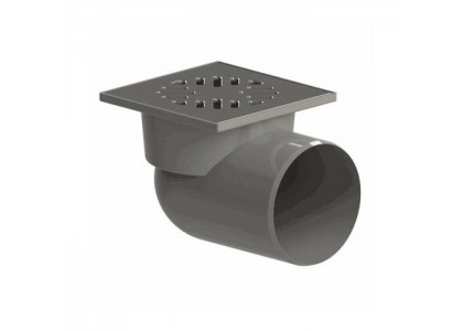 Трап горизонтальный D110мм гидрозатвор с нержавеющей решеткой 150х150мм ТП-105.110-150НSHS