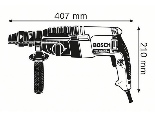 Перфоратор SDS-plus Bosch GBH2-26DFR, 3 реж, 2,7 Дж, 4-26 мм, 800 Вт, кейс