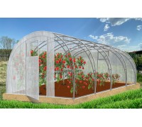 Теплица Фермер 4х3х2,1м двойные опорные дуги, неокрашенная, 2 двери