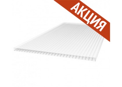 Сотовый поликарбонат 4мм 2,1х6м прозрачный Тепличник Био Эко Усиленный (0,65кг/м2) 8,20кг