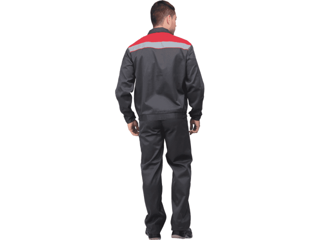 Костюм летний МАСТЕР ПРОФИ куртка, полукомбинезон размер 112-116, рост 182-188 серый-красный